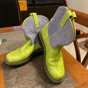 Ariat boots, fun colors, super comfy!